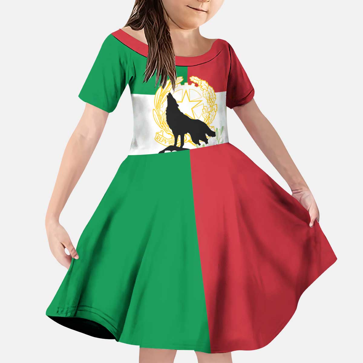 Italian Republic Anniversary of the Unification Kid Short Sleeve Dress Anniversario dellUnita d'Italia