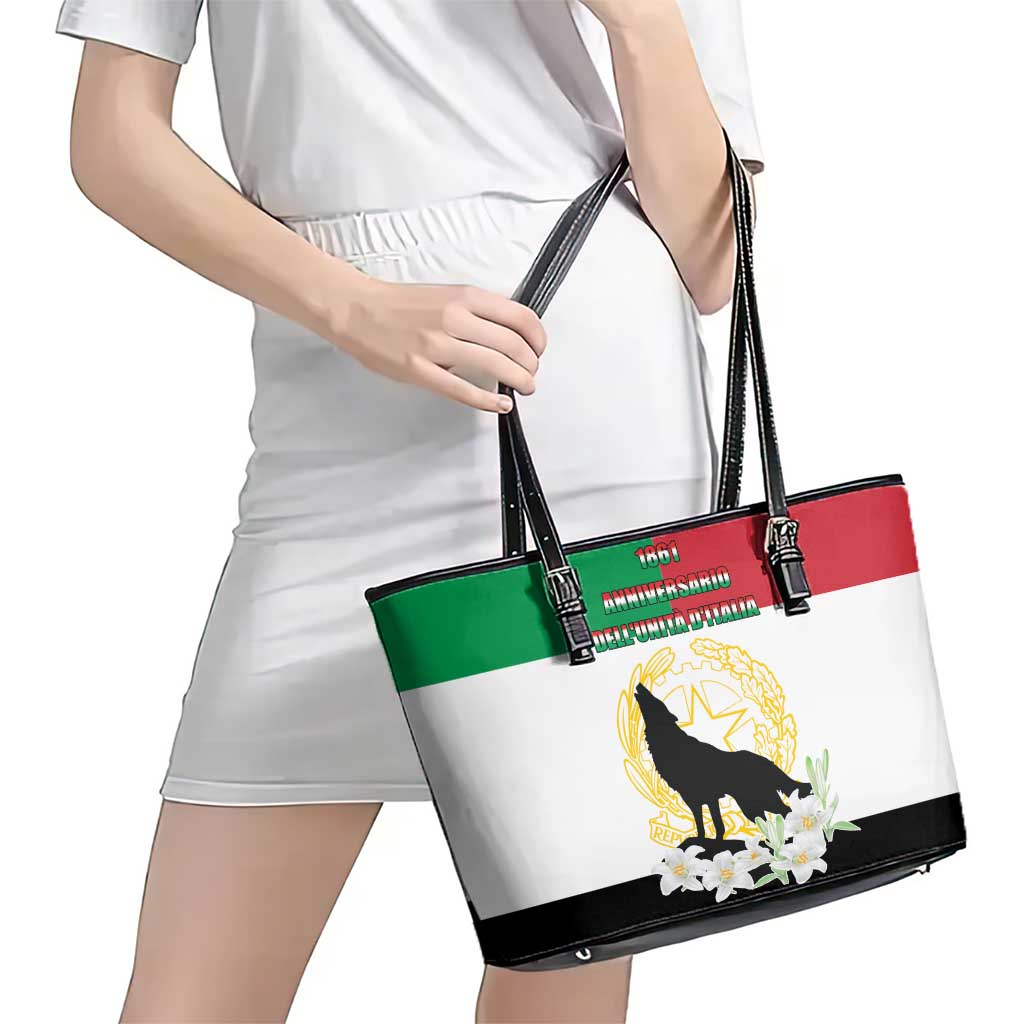 Italian Republic Anniversary of the Unification Leather Tote Bag Anniversario dellUnita d'Italia