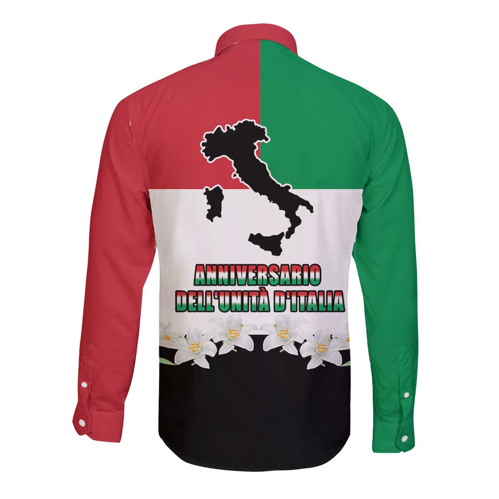 Italian Republic Anniversary of the Unification Long Sleeve Button Shirt Anniversario dellUnita d'Italia