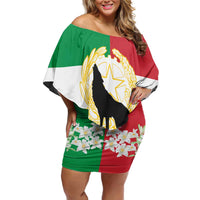 Italian Republic Anniversary of the Unification Off Shoulder Short Dress Anniversario dellUnita d'Italia