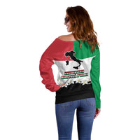 Italian Republic Anniversary of the Unification Off Shoulder Sweater Anniversario dellUnita d'Italia