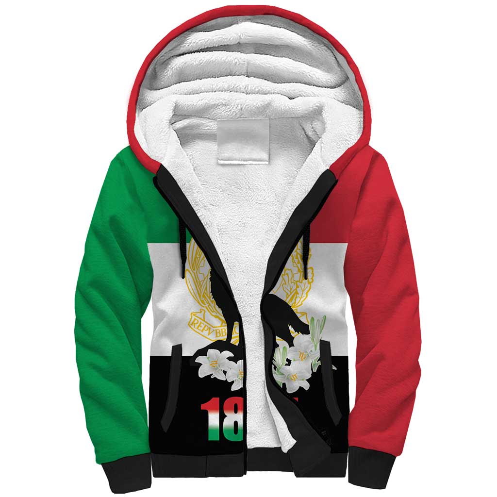 Italian Republic Anniversary of the Unification Sherpa Hoodie Anniversario dellUnita d'Italia