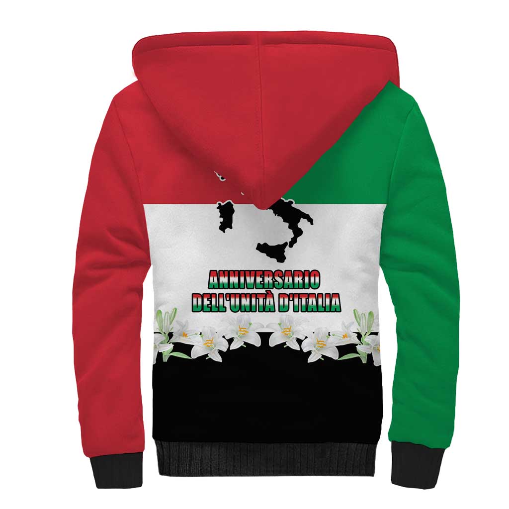 Italian Republic Anniversary of the Unification Sherpa Hoodie Anniversario dellUnita d'Italia