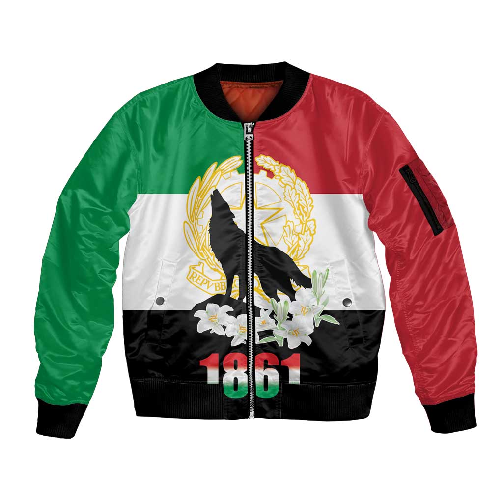 Italian Republic Anniversary of the Unification Sleeve Zip Bomber Jacket Anniversario dellUnita d'Italia
