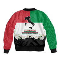 Italian Republic Anniversary of the Unification Sleeve Zip Bomber Jacket Anniversario dellUnita d'Italia