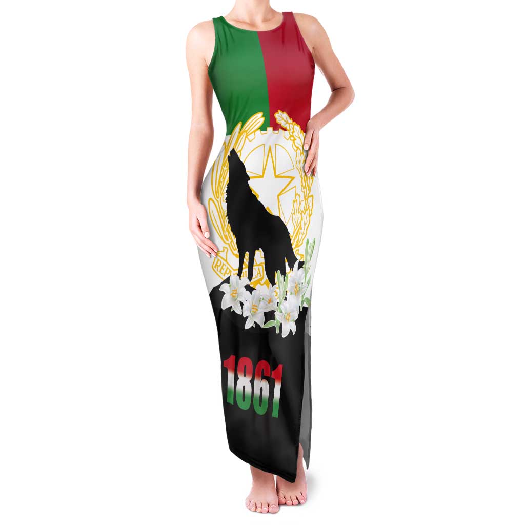 Italian Republic Anniversary of the Unification Tank Maxi Dress Anniversario dellUnita d'Italia