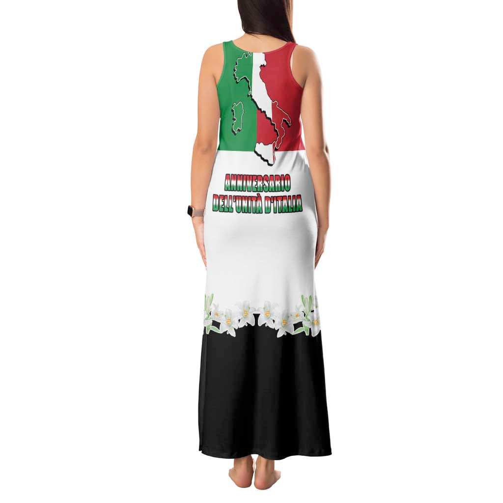 Italian Republic Anniversary of the Unification Tank Maxi Dress Anniversario dellUnita d'Italia