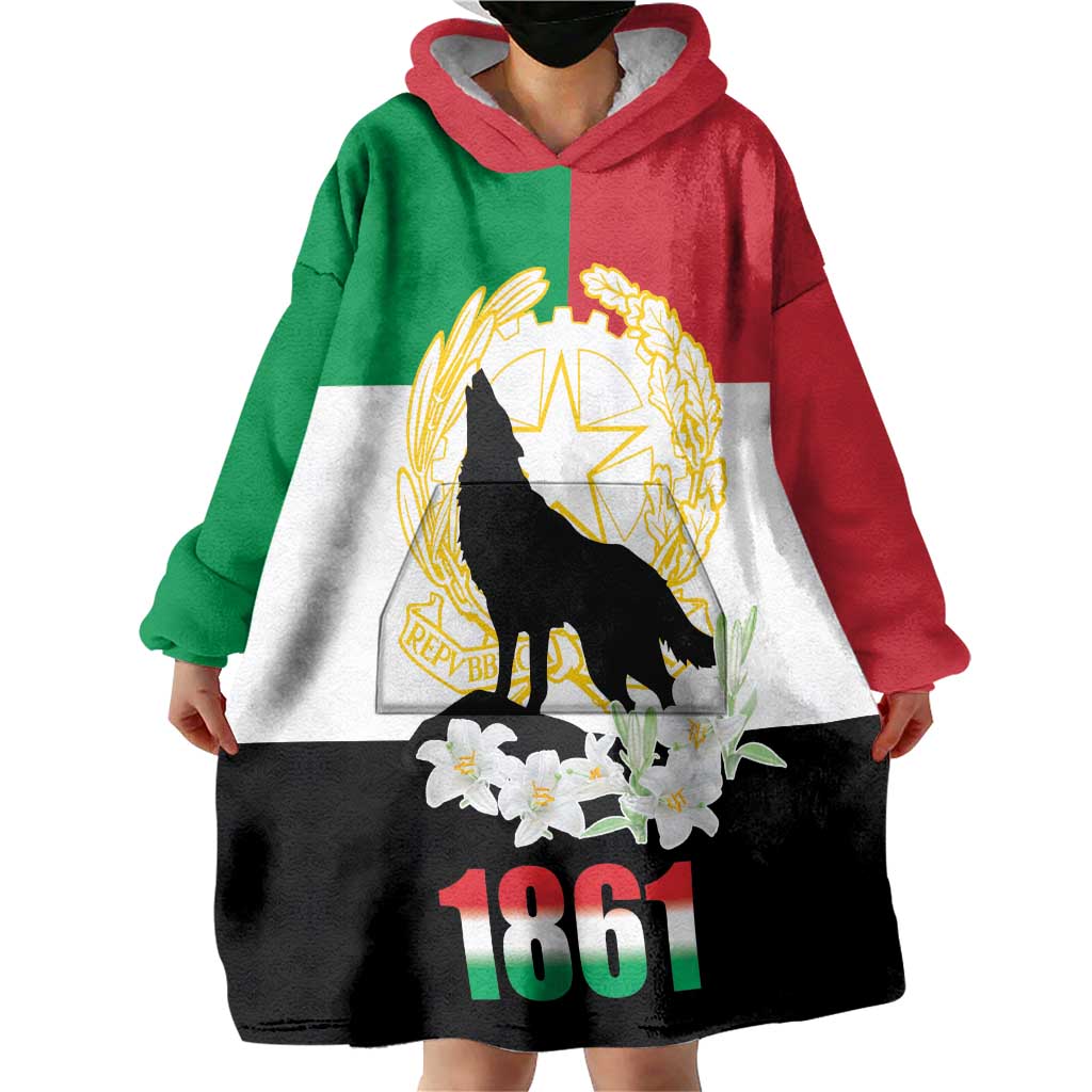Italian Republic Anniversary of the Unification Wearable Blanket Hoodie Anniversario dellUnita d'Italia
