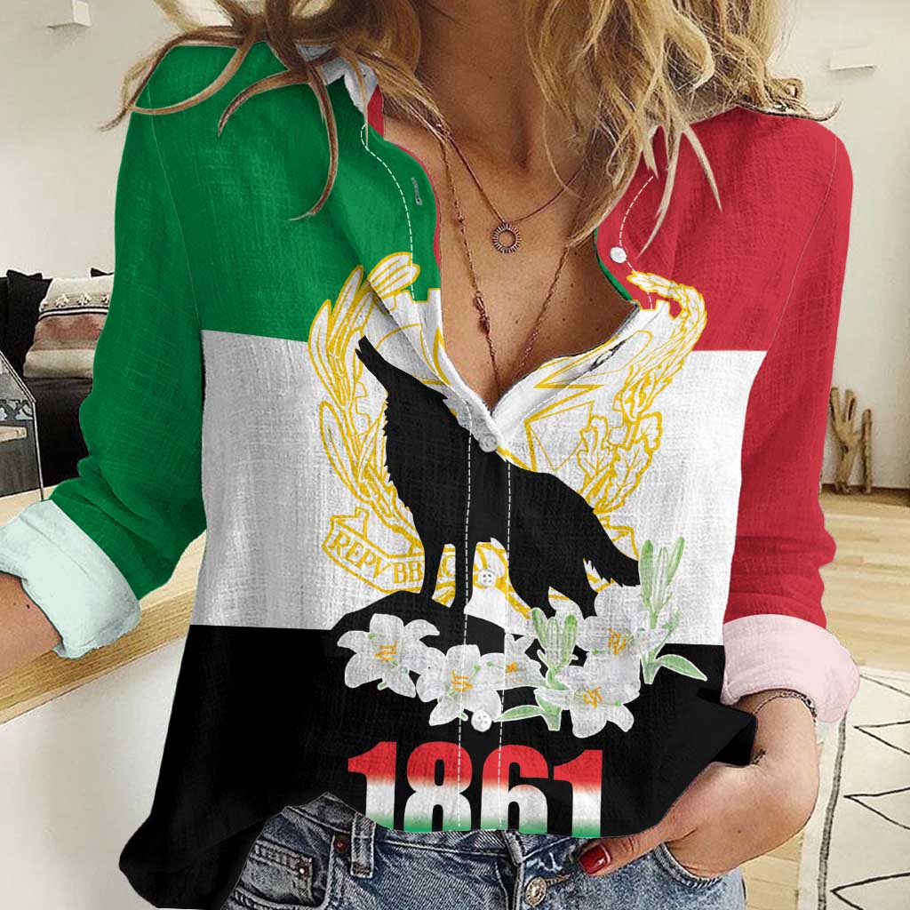 Italian Republic Anniversary of the Unification Women Casual Shirt Anniversario dellUnita d'Italia
