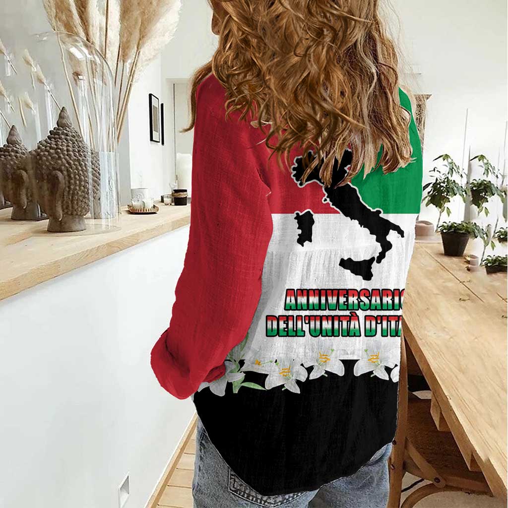 Italian Republic Anniversary of the Unification Women Casual Shirt Anniversario dellUnita d'Italia