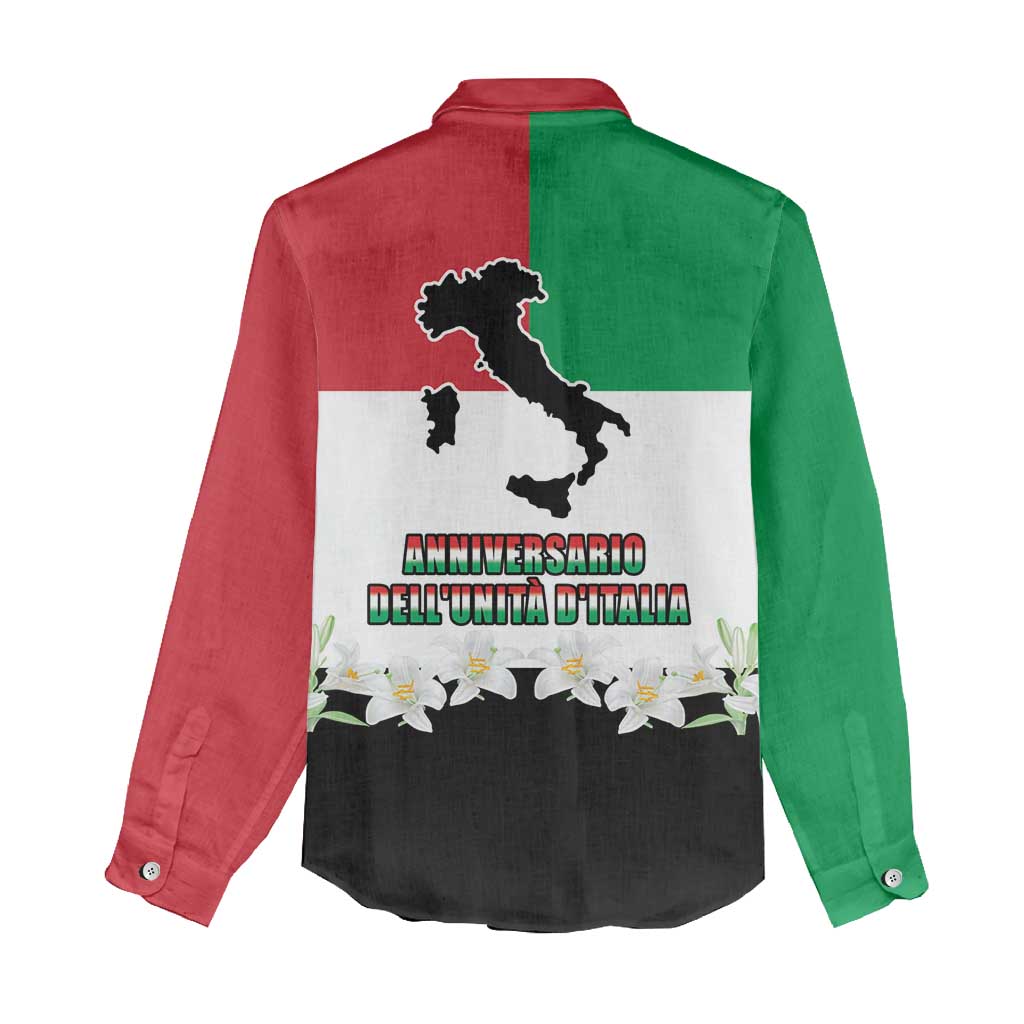 Italian Republic Anniversary of the Unification Women Casual Shirt Anniversario dellUnita d'Italia