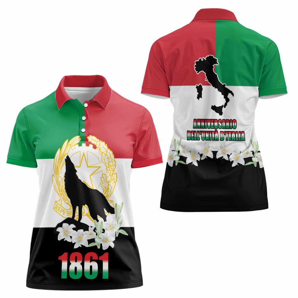 Italian Republic Anniversary of the Unification Women Polo Shirt Anniversario dellUnita d'Italia