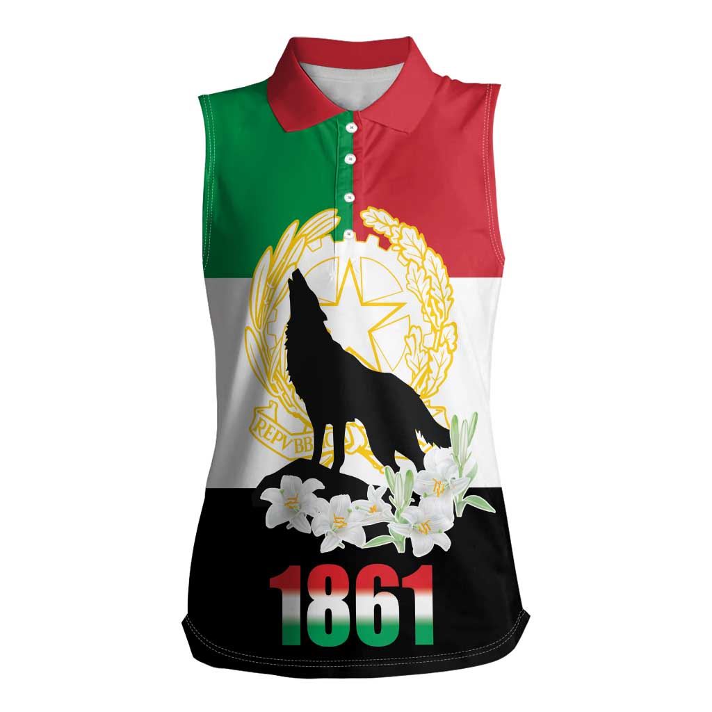 Italian Republic Anniversary of the Unification Women Sleeveless Polo Shirt Anniversario dellUnita d'Italia
