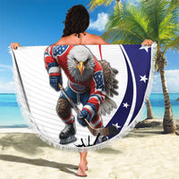 Custom United States Ice Hockey Go Champions Beach Blanket Team USA Eagle Mascot Style