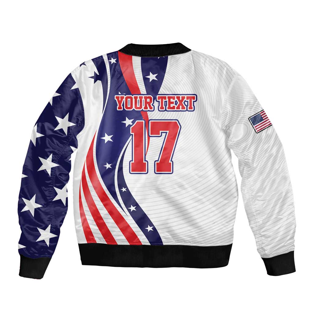 Custom United States Ice Hockey Go Champions Bomber Jacket Team USA Eagle Mascot Style