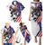 Custom United States Ice Hockey Go Champions Family Matching Puletasi and Hawaiian Shirt Team USA Eagle Mascot Style
