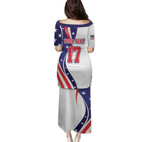 Custom United States Ice Hockey Go Champions Family Matching Puletasi and Hawaiian Shirt Team USA Eagle Mascot Style