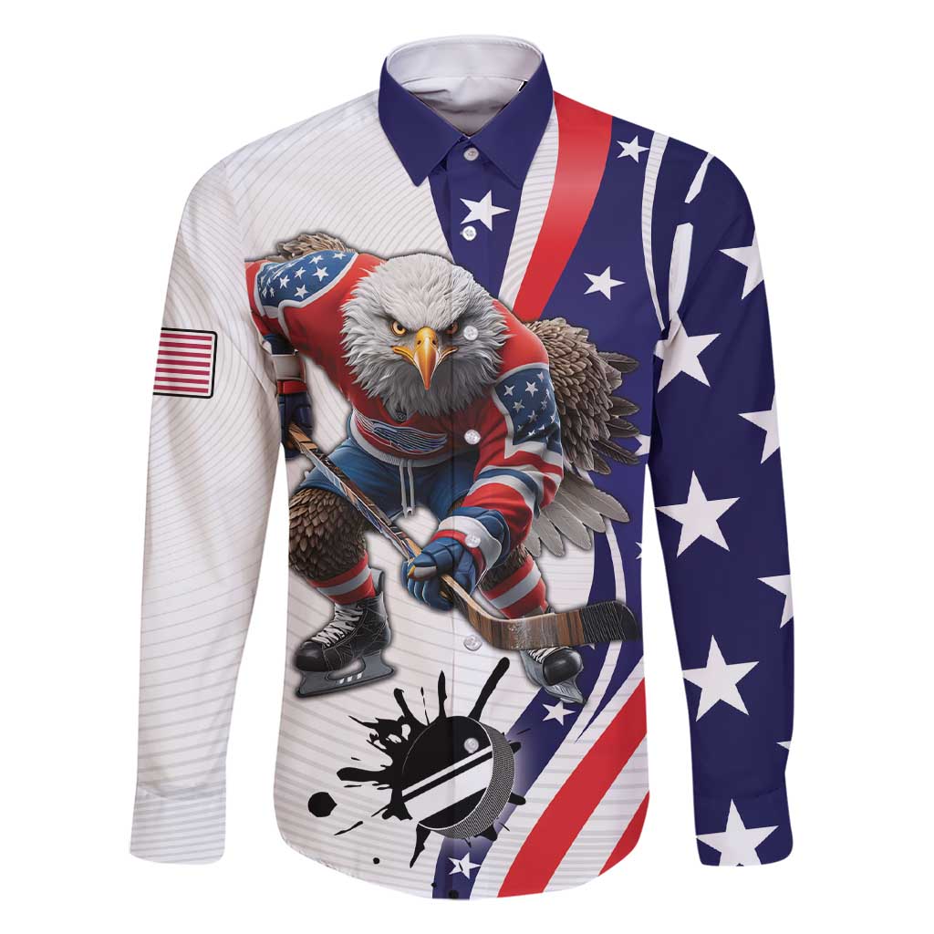 Custom United States Ice Hockey Go Champions Family Matching Short Sleeve Bodycon Dress and Hawaiian Shirt Team USA Eagle Mascot Style