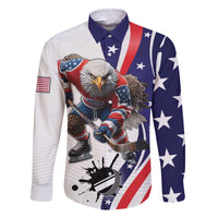 Custom United States Ice Hockey Go Champions Family Matching Short Sleeve Bodycon Dress and Hawaiian Shirt Team USA Eagle Mascot Style