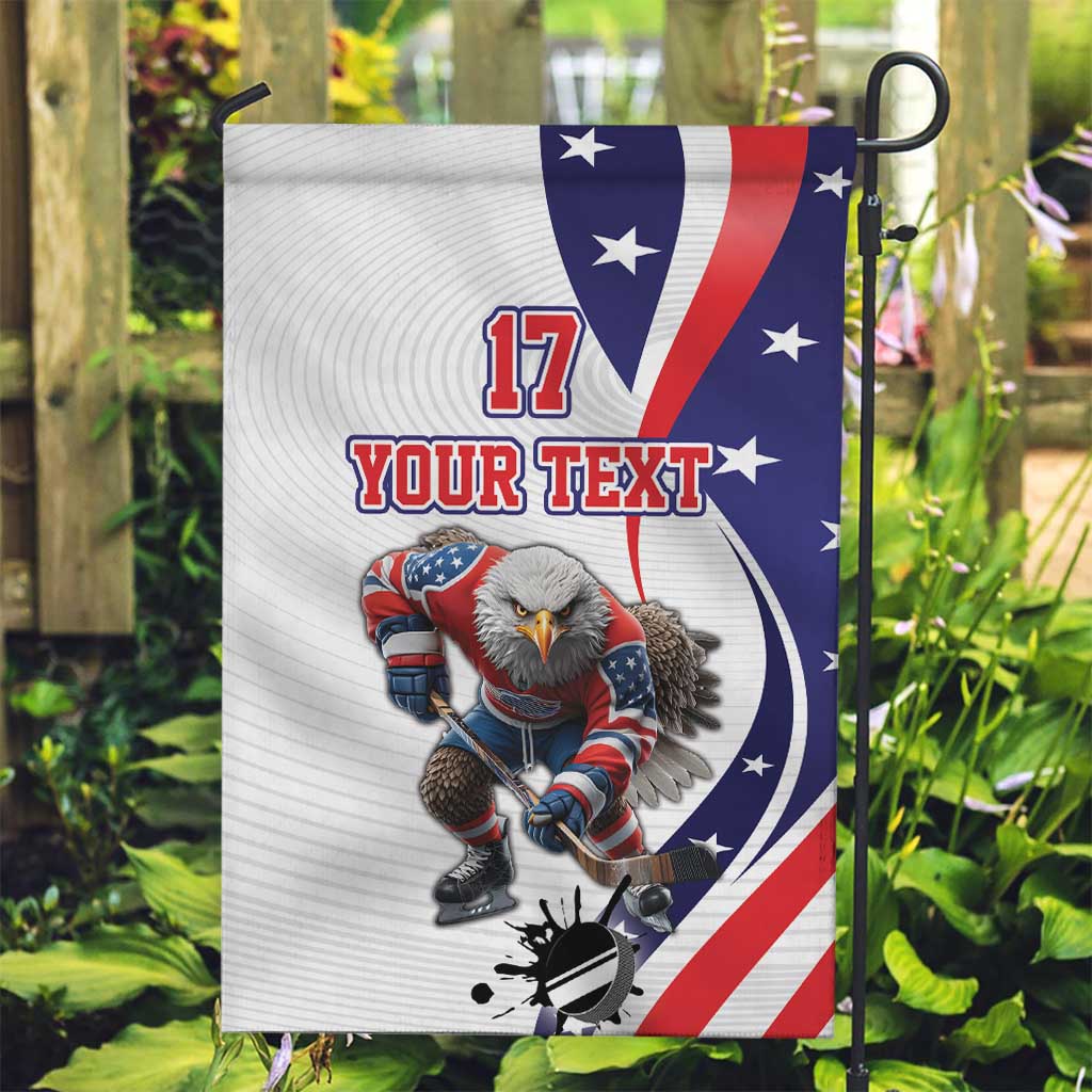 Custom United States Ice Hockey Go Champions Garden Flag Team USA Eagle Mascot Style