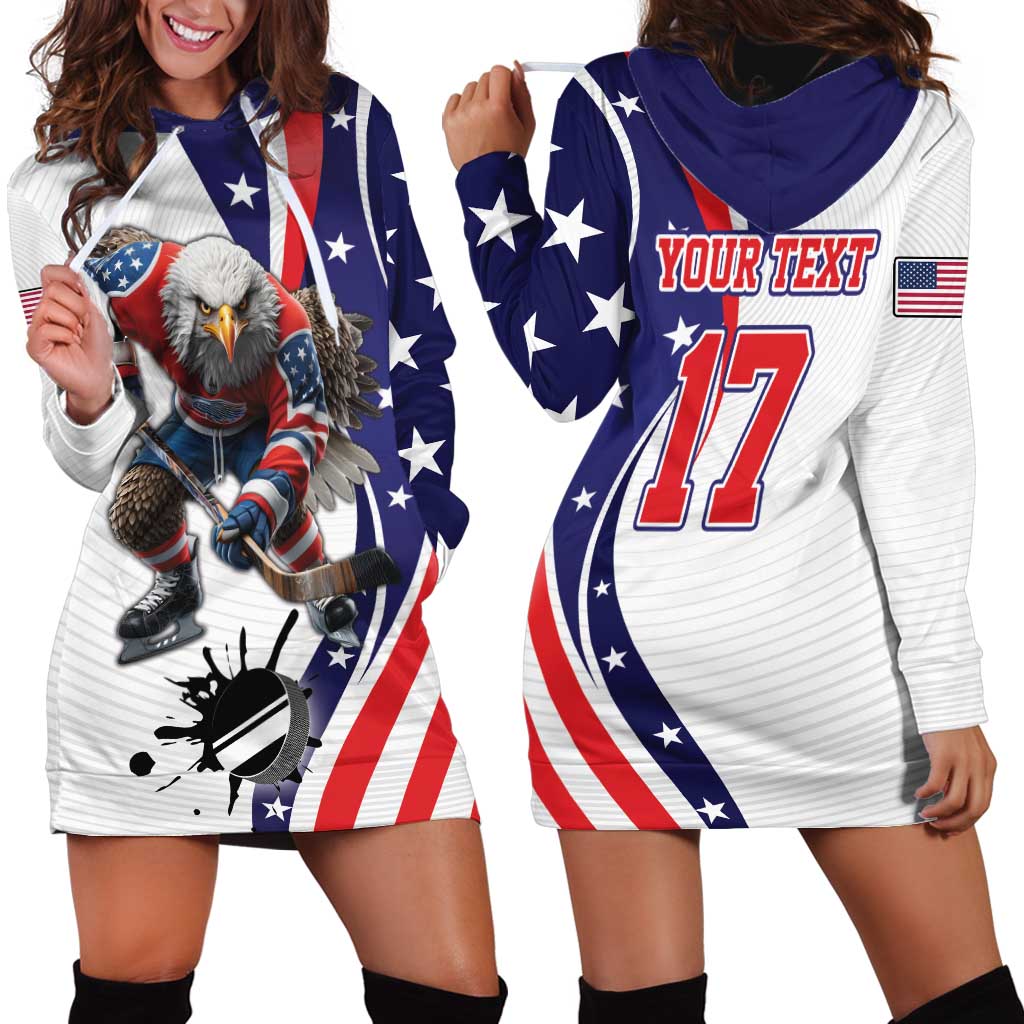 Custom United States Ice Hockey Go Champions Hoodie Dress Team USA Eagle Mascot Style