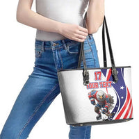 Custom United States Ice Hockey Go Champions Leather Tote Bag Team USA Eagle Mascot Style