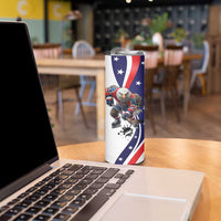 Custom United States Ice Hockey Go Champions Skinny Tumbler Team USA Eagle Mascot Style