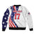 Custom United States Ice Hockey Go Champions Sleeve Zip Bomber Jacket Team USA Eagle Mascot Style