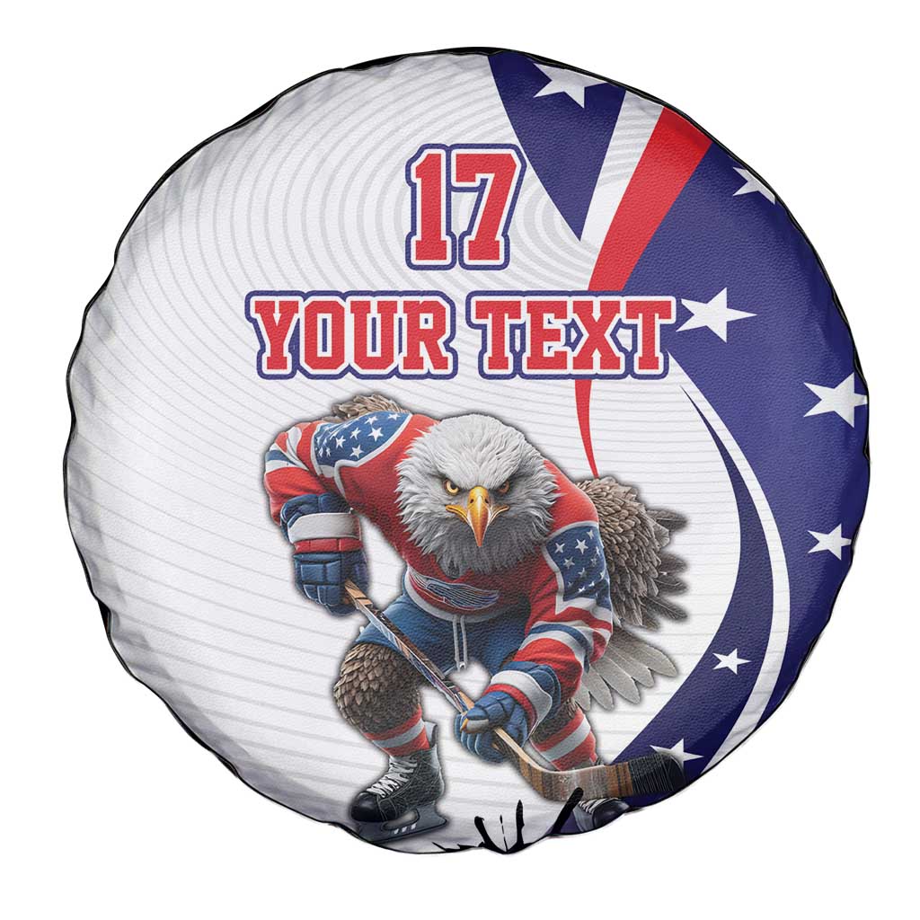 Custom United States Ice Hockey Go Champions Spare Tire Cover Team USA Eagle Mascot Style