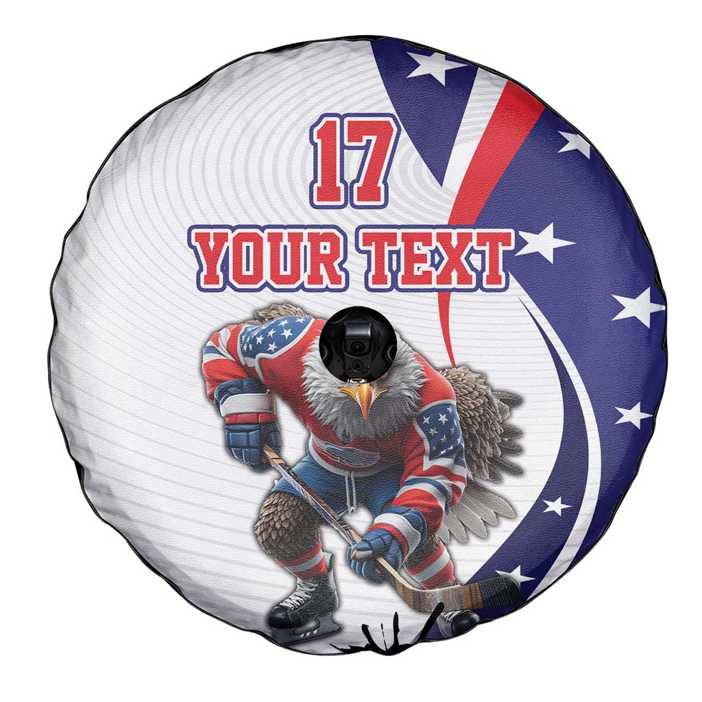Custom United States Ice Hockey Go Champions Spare Tire Cover Team USA Eagle Mascot Style