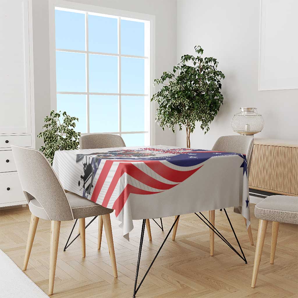 Custom United States Ice Hockey Go Champions Tablecloth Team USA Eagle Mascot Style