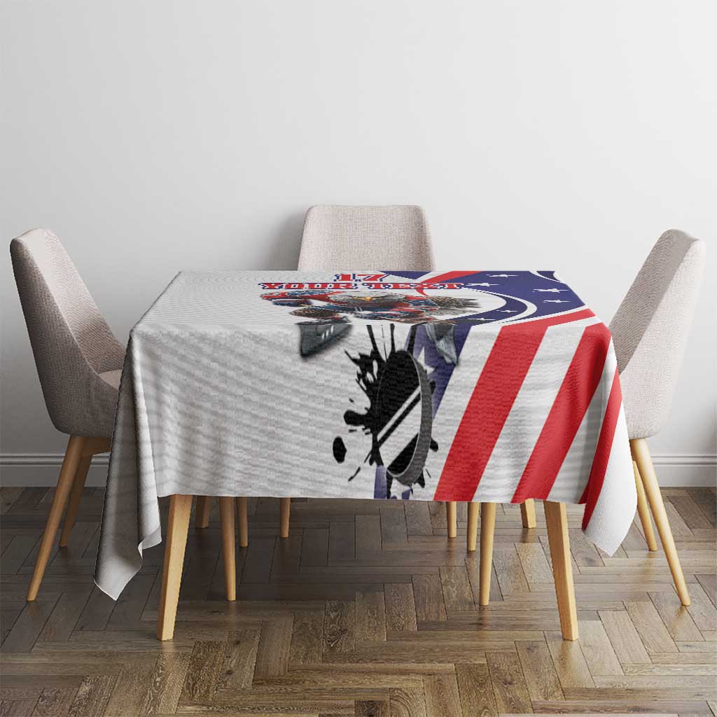 Custom United States Ice Hockey Go Champions Tablecloth Team USA Eagle Mascot Style