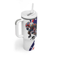 Custom United States Ice Hockey Go Champions Tumbler With Handle Team USA Eagle Mascot Style