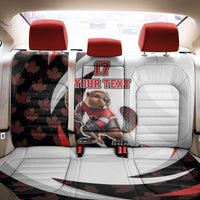 Custom Canada Ice Hockey Go Champions Back Car Seat Cover Team Canada Beaver Mascot Style