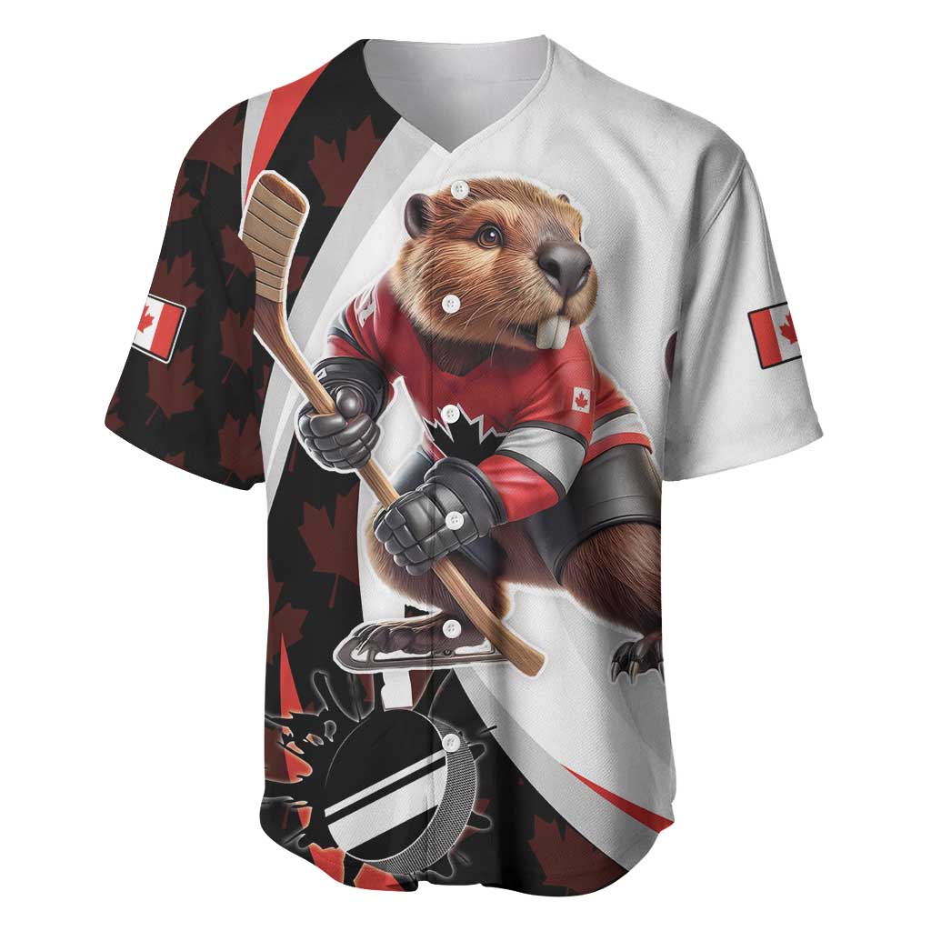 Custom Canada Ice Hockey Go Champions Baseball Jersey Team Canada Beaver Mascot Style