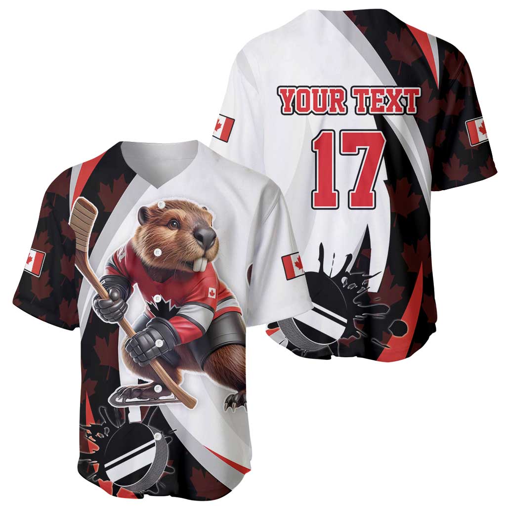 Custom Canada Ice Hockey Go Champions Baseball Jersey Team Canada Beaver Mascot Style