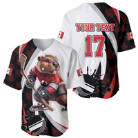 Custom Canada Ice Hockey Go Champions Baseball Jersey Team Canada Beaver Mascot Style