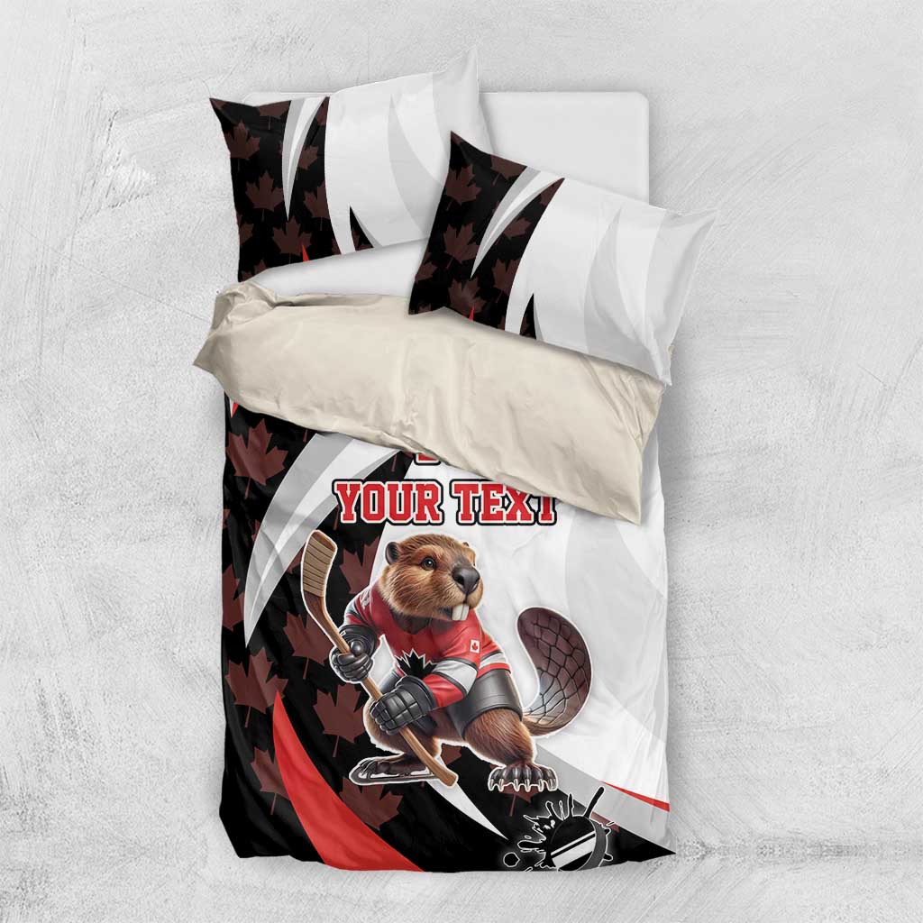 Custom Canada Ice Hockey Go Champions Bedding Set Team Canada Beaver Mascot Style