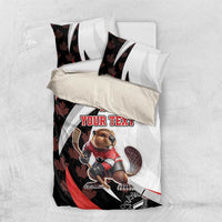 Custom Canada Ice Hockey Go Champions Bedding Set Team Canada Beaver Mascot Style