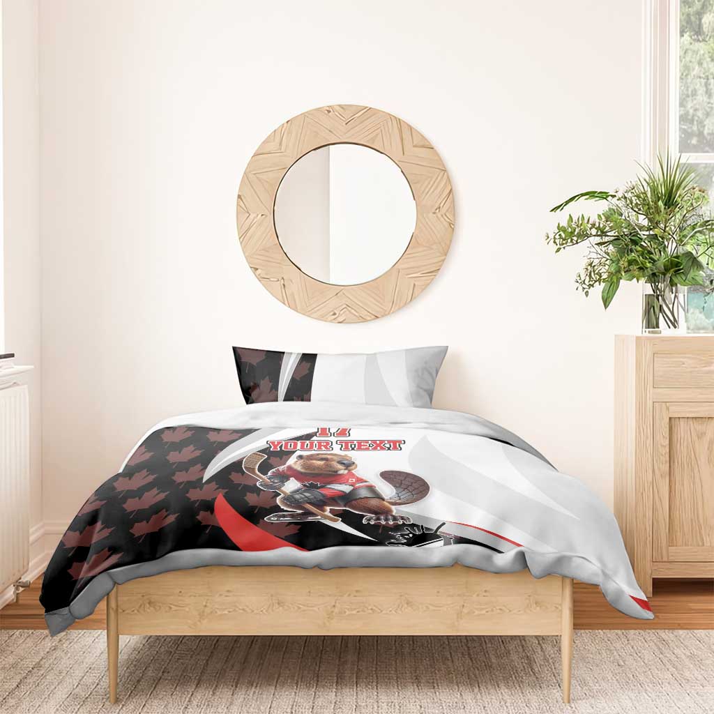 Custom Canada Ice Hockey Go Champions Bedding Set Team Canada Beaver Mascot Style