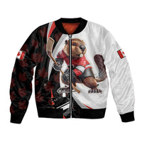Custom Canada Ice Hockey Go Champions Bomber Jacket Team Canada Beaver Mascot Style