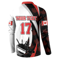 Custom Canada Ice Hockey Go Champions Button Sweatshirt Team Canada Beaver Mascot Style