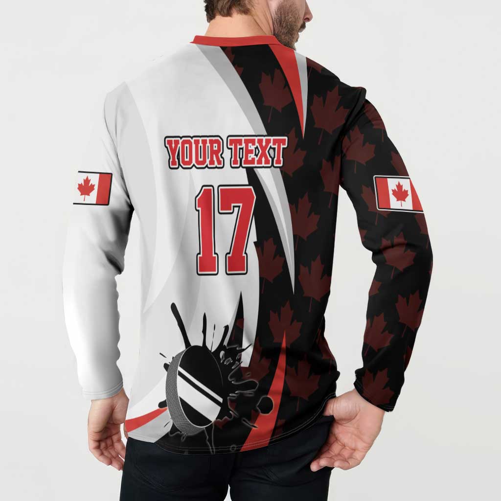 Custom Canada Ice Hockey Go Champions Button Sweatshirt Team Canada Beaver Mascot Style