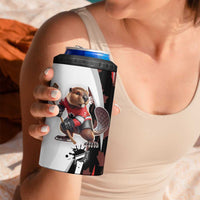 Custom Canada Ice Hockey Go Champions 4 in 1 Can Cooler Tumbler Team Canada Beaver Mascot Style