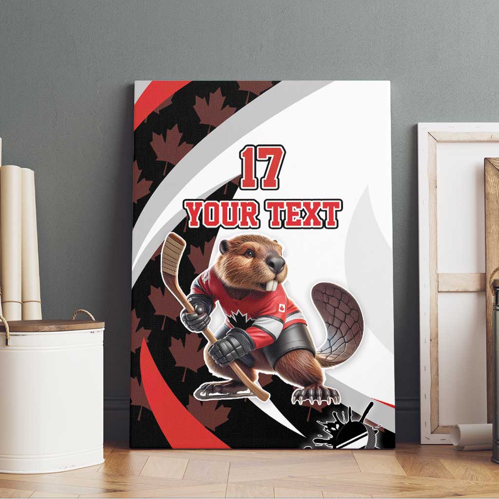 Custom Canada Ice Hockey Go Champions Canvas Wall Art Team Canada Beaver Mascot Style