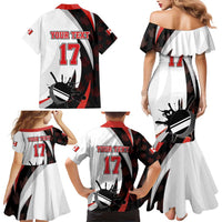 Custom Canada Ice Hockey Go Champions Family Matching Mermaid Dress and Hawaiian Shirt Team Canada Beaver Mascot Style