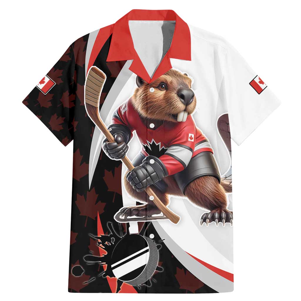 Custom Canada Ice Hockey Go Champions Family Matching Mermaid Dress and Hawaiian Shirt Team Canada Beaver Mascot Style