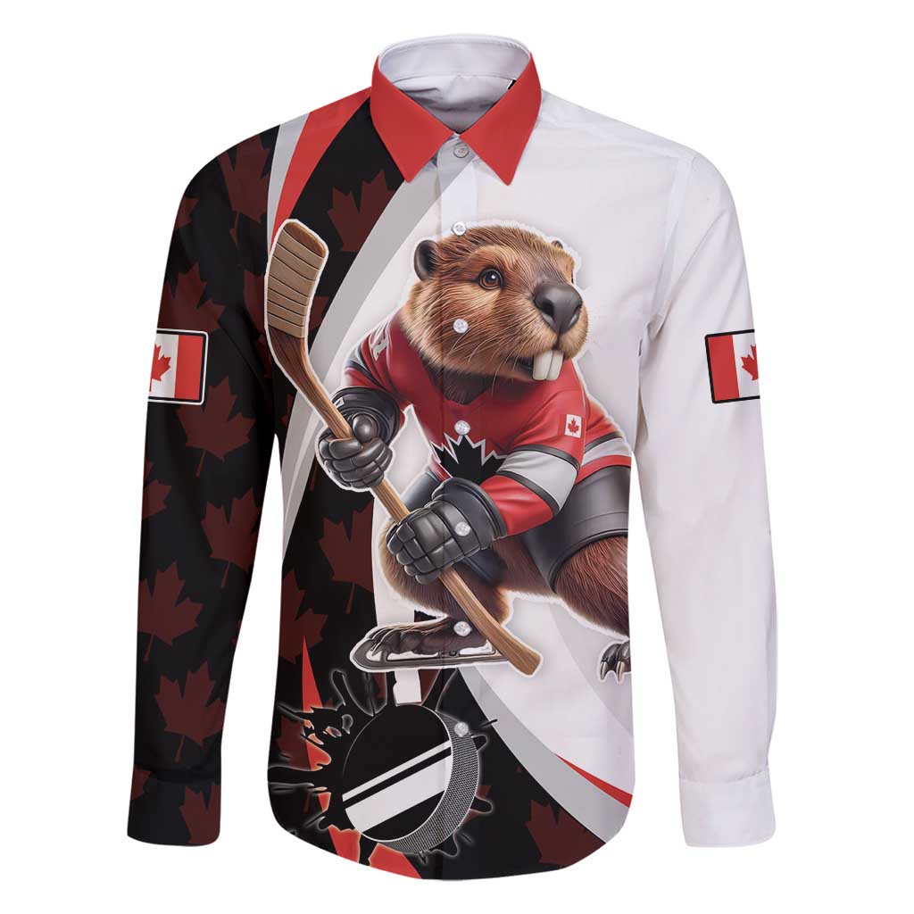 Custom Canada Ice Hockey Go Champions Family Matching Mermaid Dress and Hawaiian Shirt Team Canada Beaver Mascot Style