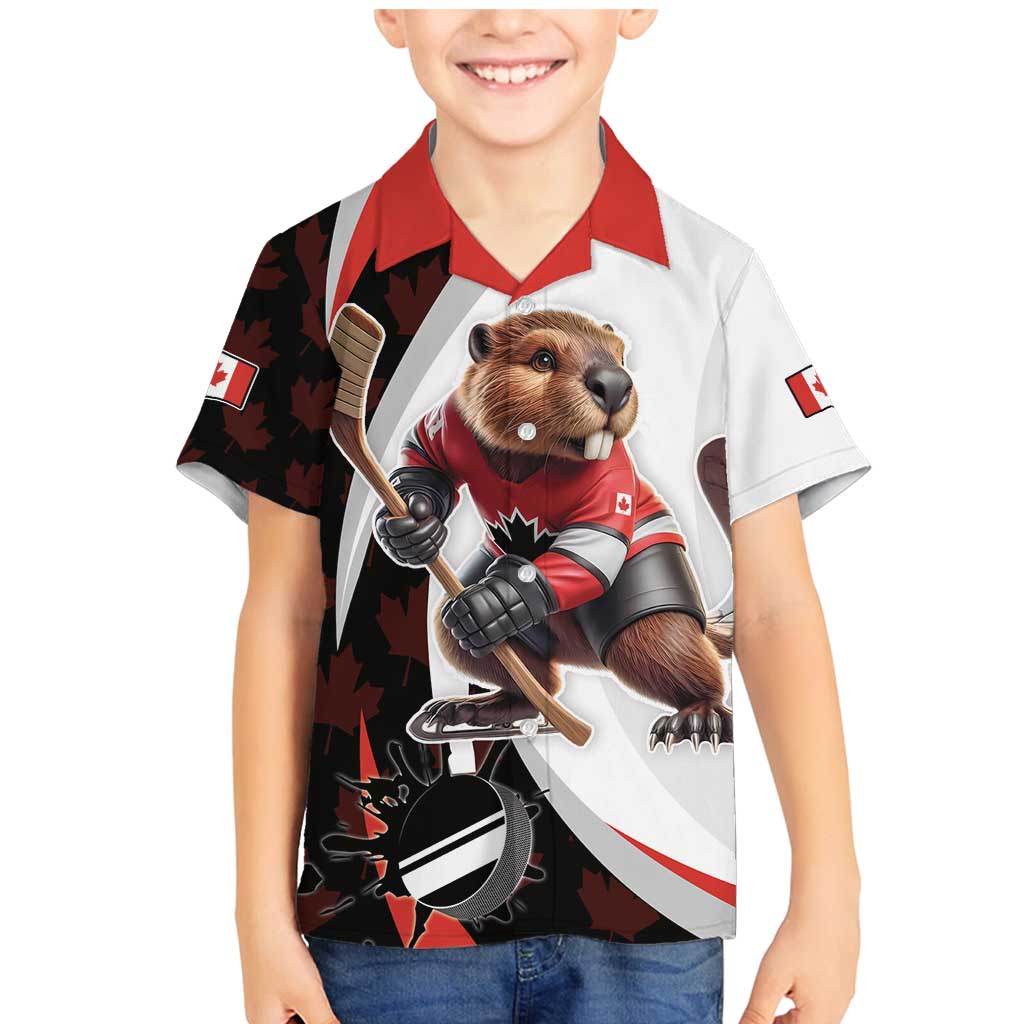 Custom Canada Ice Hockey Go Champions Family Matching Mermaid Dress and Hawaiian Shirt Team Canada Beaver Mascot Style
