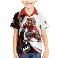 Custom Canada Ice Hockey Go Champions Family Matching Mermaid Dress and Hawaiian Shirt Team Canada Beaver Mascot Style